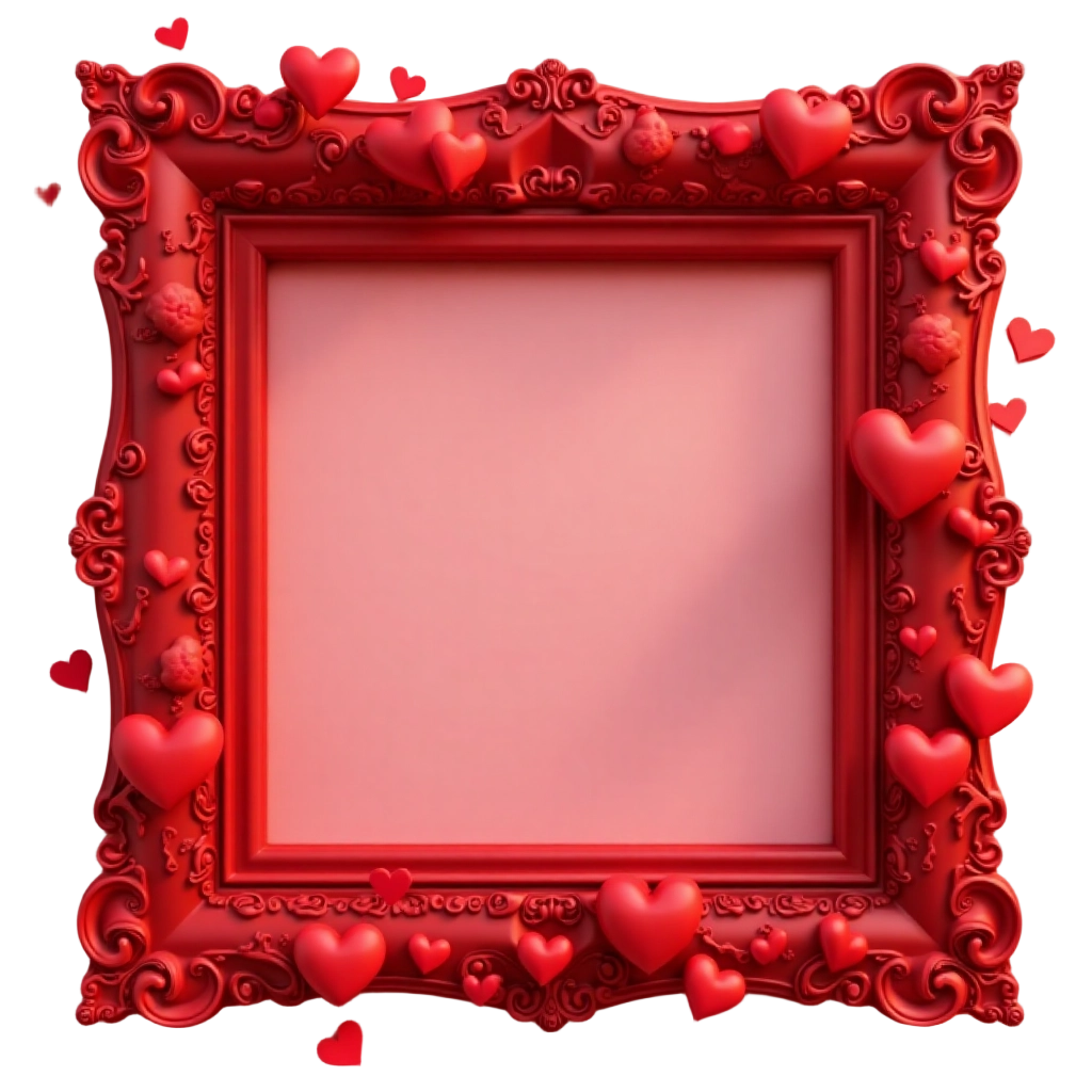 Romantic Red Heart Frame